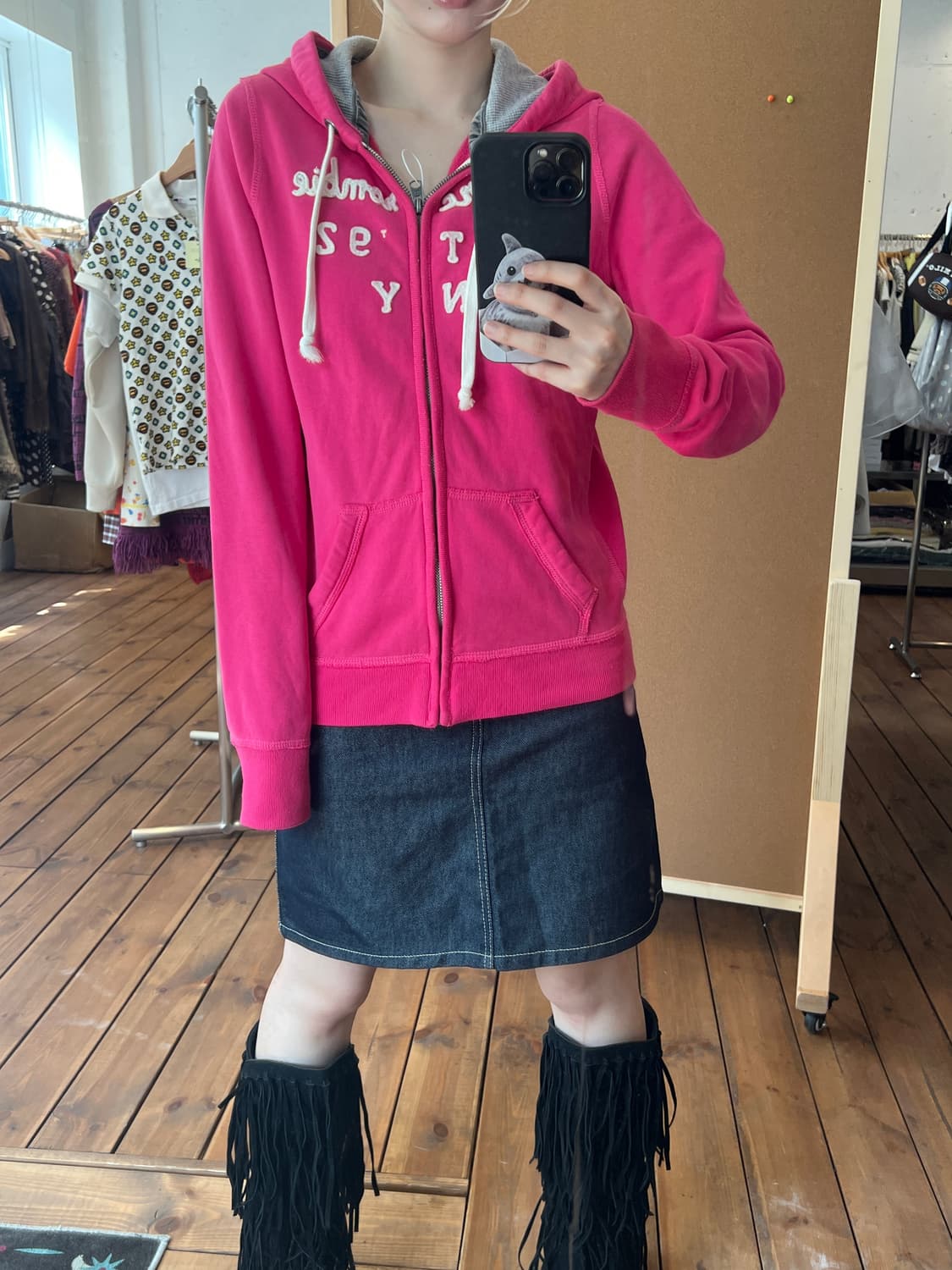 아베크롬비 딥 핑크 후드집업  상품이미지1