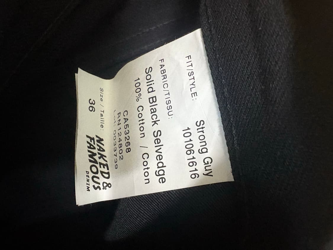 Naked & Famous 스트롱가이 블랙셀비지데님 상품이미지4