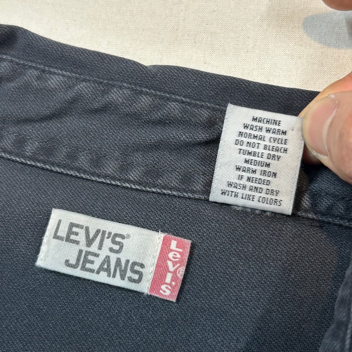 XXL) 리바이스 흑청 투포켓 워크 데님 셔츠 자켓 T버튼 타입 상품이미지8