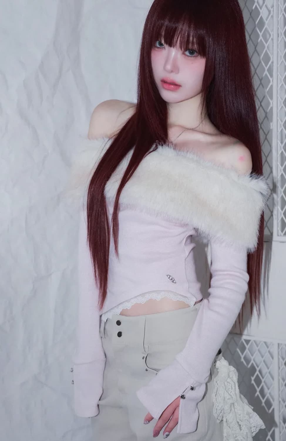 체리퀴리 버니 오프숄더 탑 핑크 상품이미지2