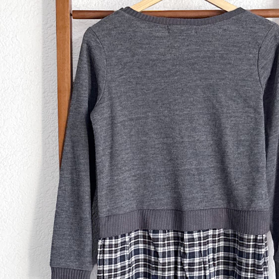 모리 레이어드 체크 니트 상품이미지7