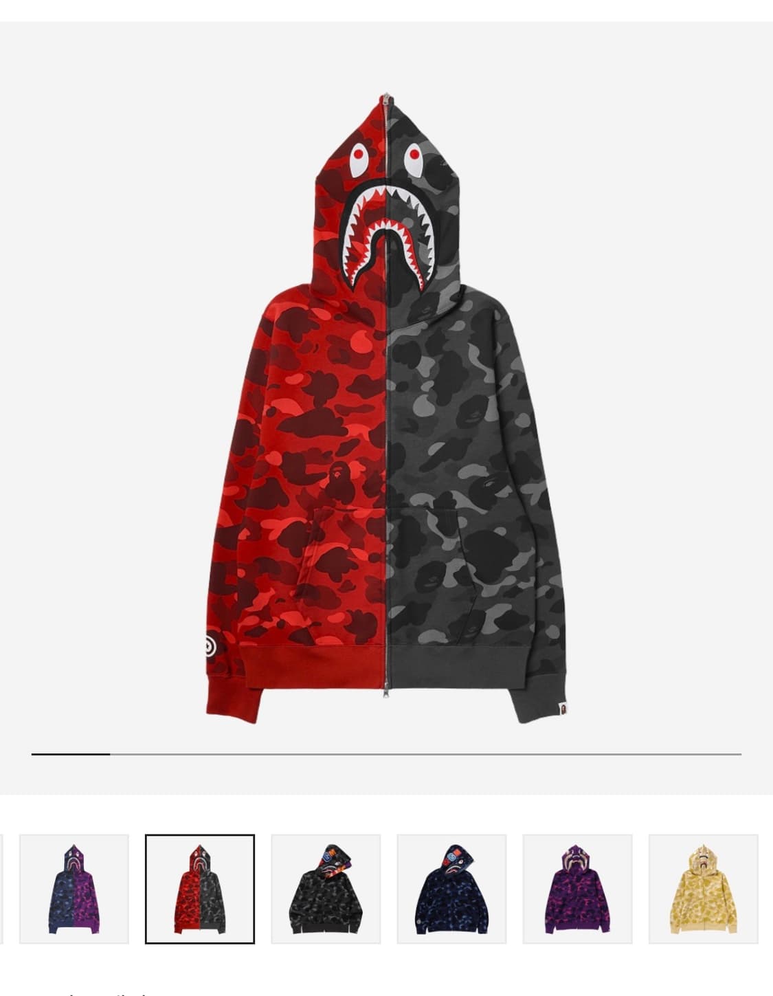 베이프 카모 샤크 후드집업 구함 상품이미지1