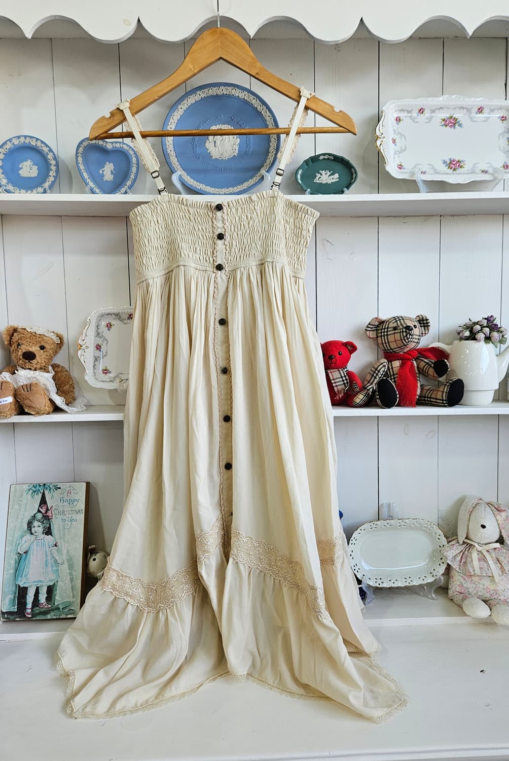 엑시즈팜(axes femme) 크림 쉬폰 레이스 원피스 상품이미지1