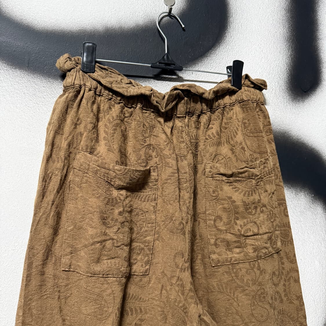 VTG 빈티지 린넨 페이즐리 풀 패턴 밴딩 와이드 팬츠 상품이미지5