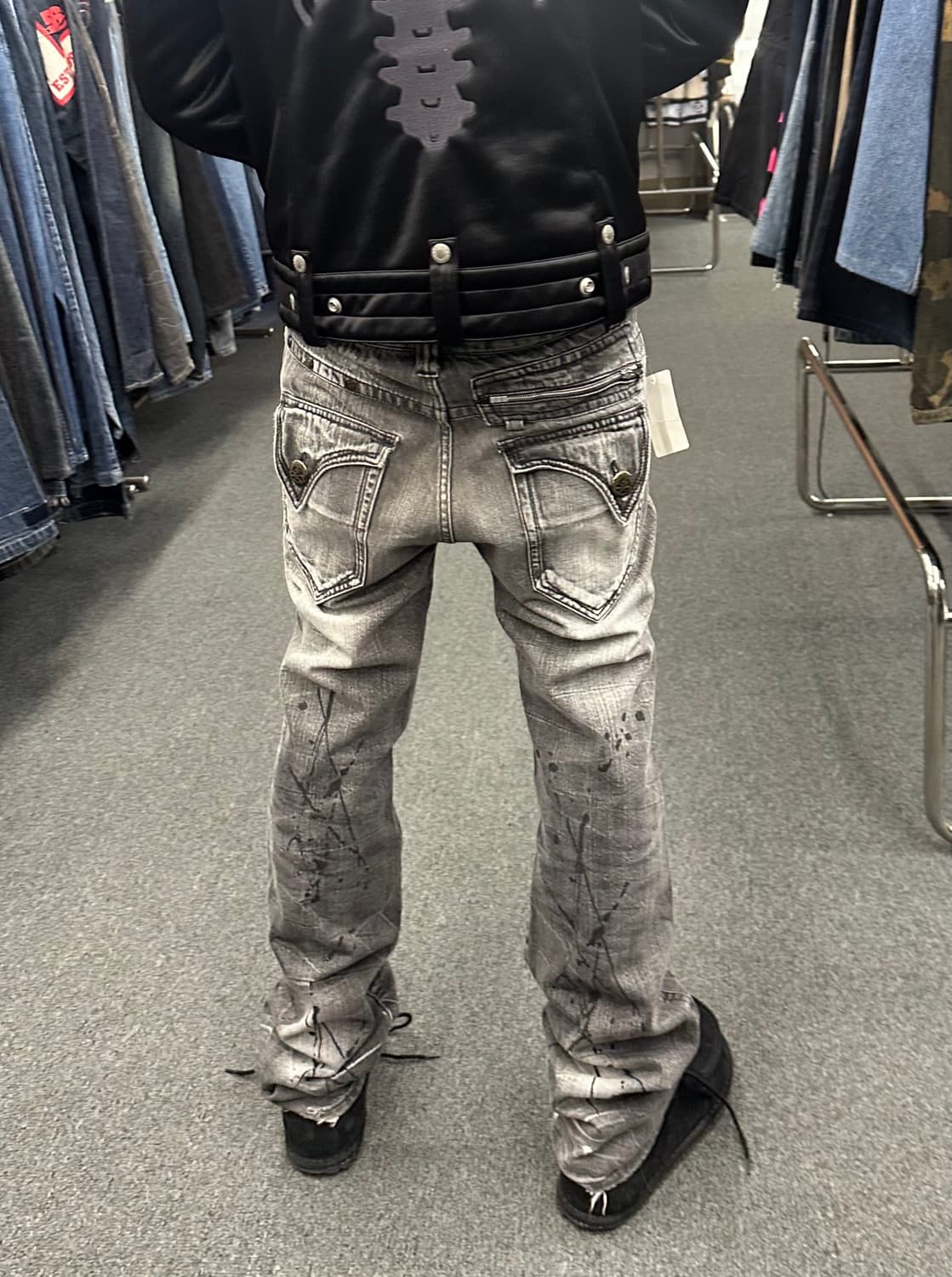 L)Blow By Blue 일본 y2k 빈티지 흑청 데님 팬츠 상품이미지1