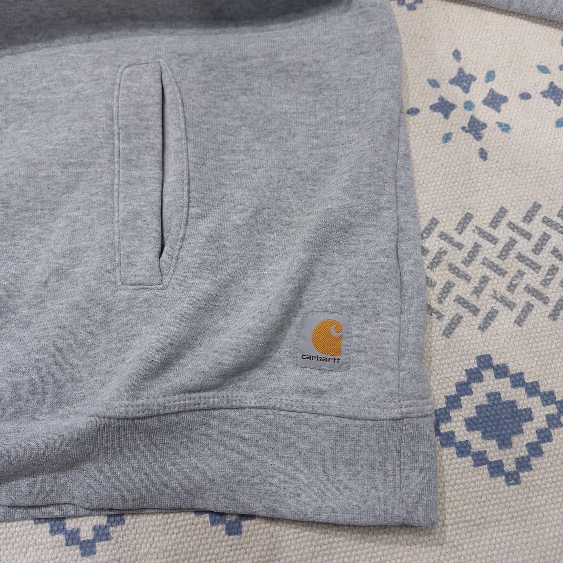 칼하트 그레이 모크넥 반집업 릴렉시드 아노락 기모 긴팔 티셔츠 롱슬리브 상품이미지6