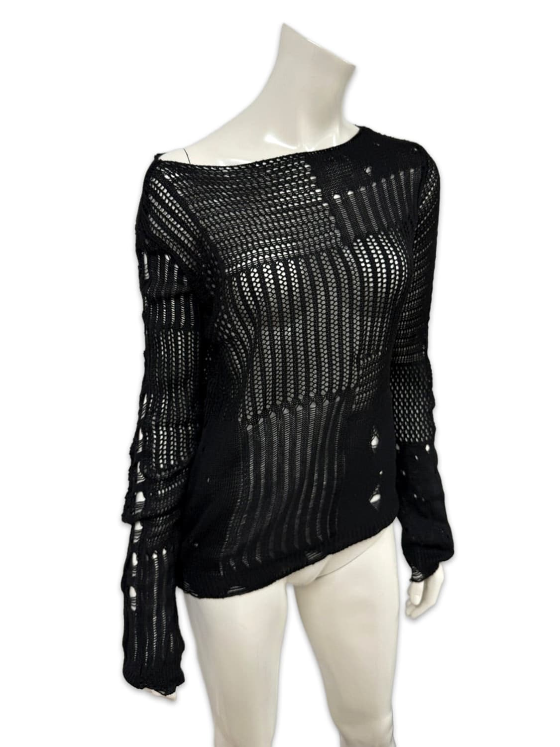 빈티지 블랙 시스루 레이어드 니트 상품이미지5