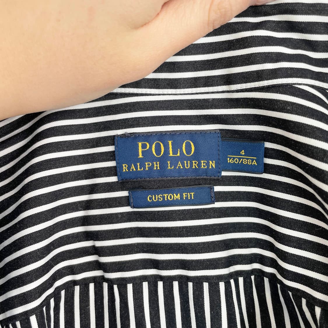F1 폴로 랄프로렌 키즈 커스텀핏 스트라이프 셔츠 160사이즈 상품이미지5
