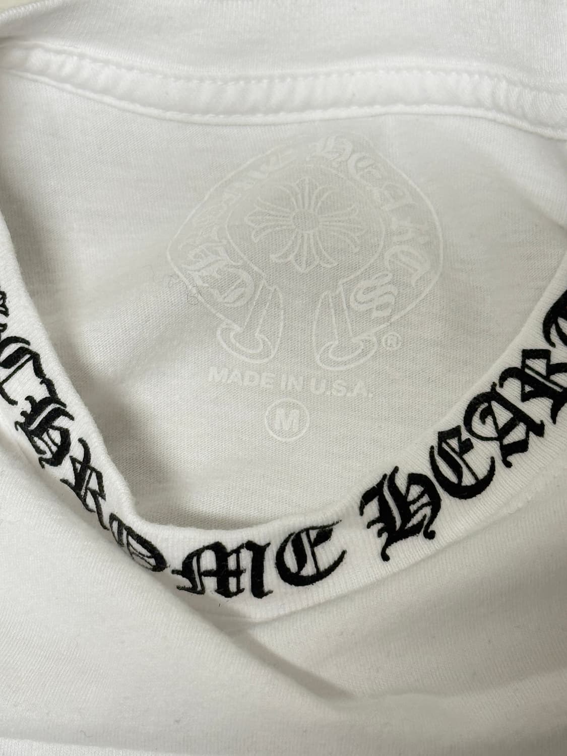 크롬하츠 넥 스크립트 로고 롱슬리브 티셔츠 화이트 M 상품이미지3