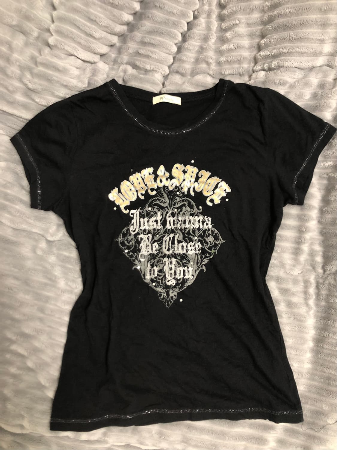 빈티지 y2k 반팔티 레이어룸와이즈걸카모메산장선가든파티샵502파우닝133 상품이미지1