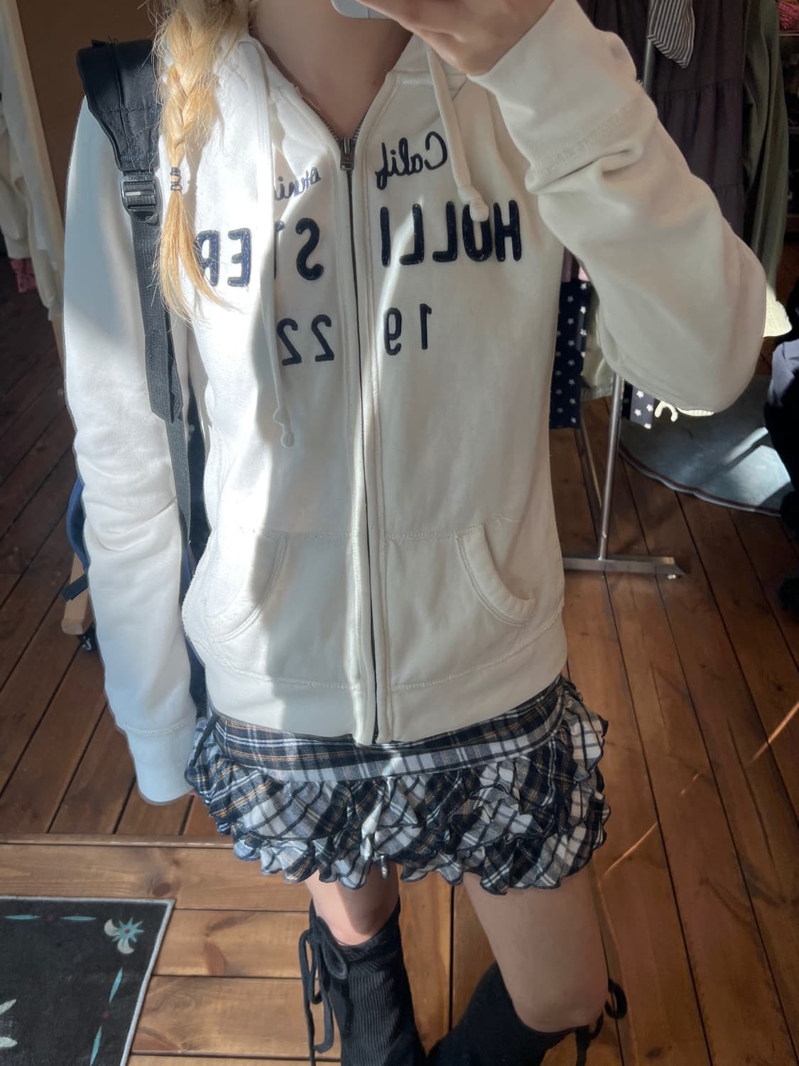 Hollister 화이트 후드집업 상품이미지2