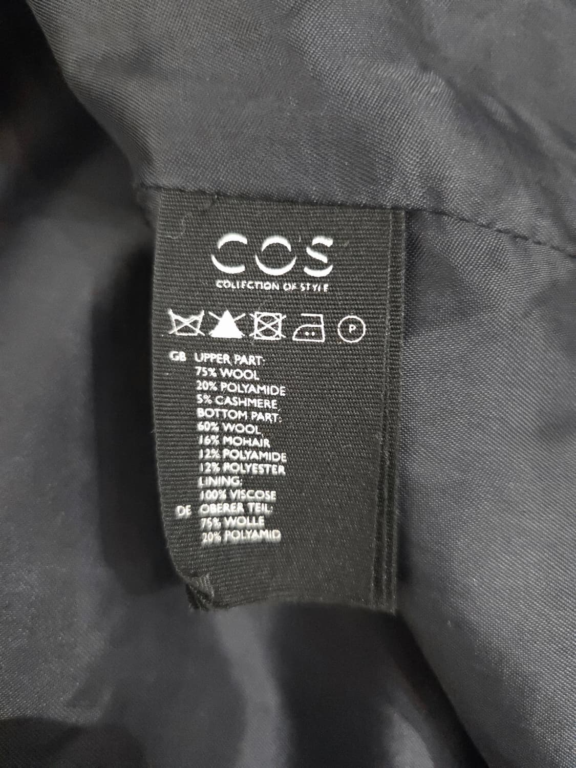 COS 코스 울 캐시미어 모헤어 블렌드 컬러블록 코트 상품이미지9