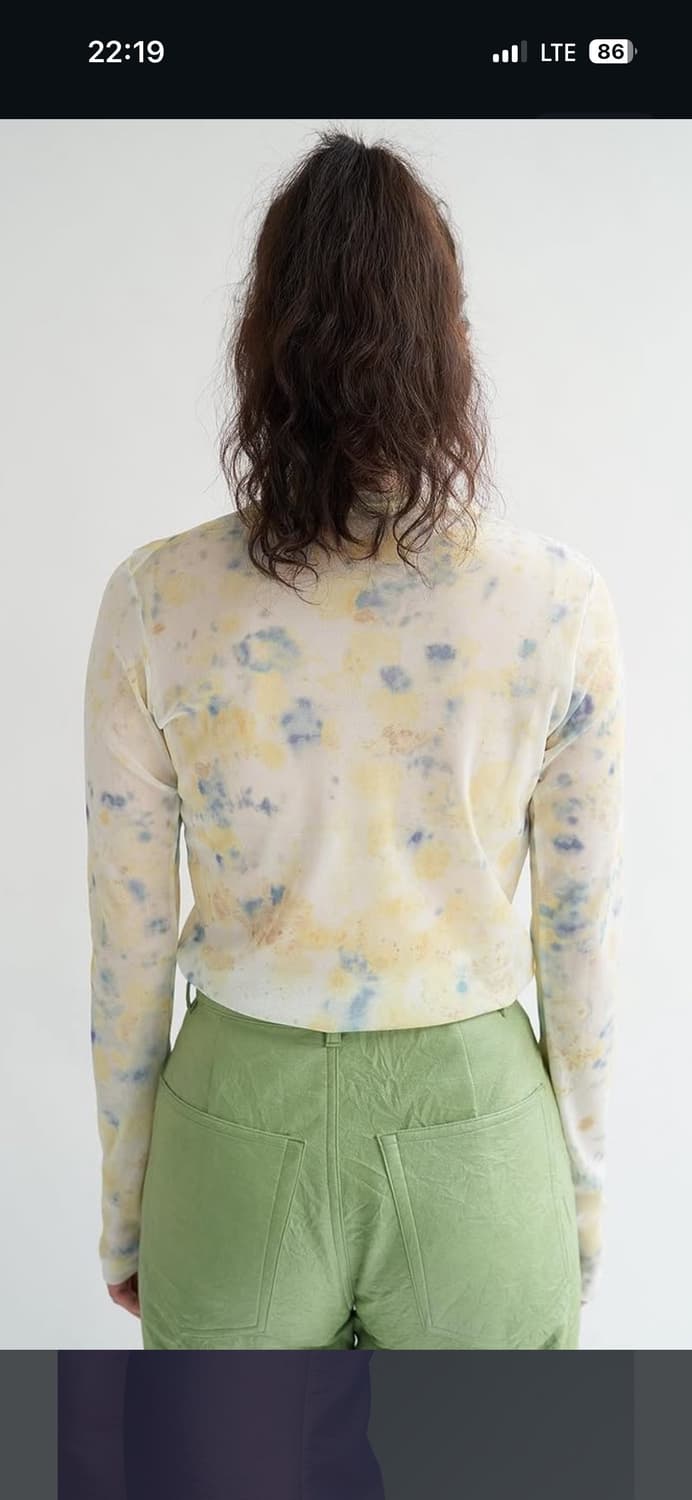 TEAK dyed mesh logn sleeve top 상품이미지1