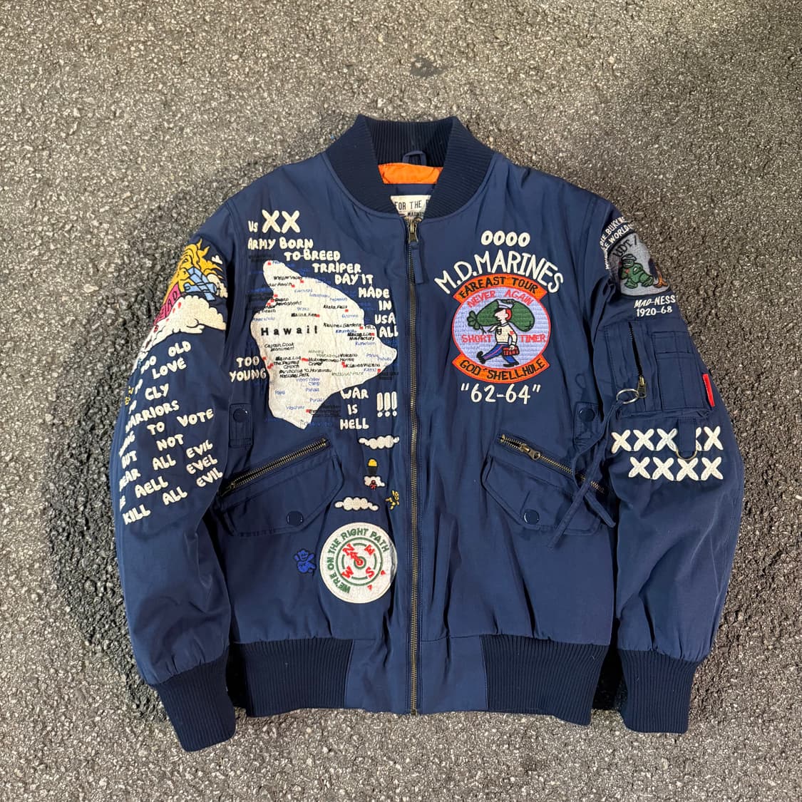 빈티지 패치 블루종 항공점퍼 상품이미지1