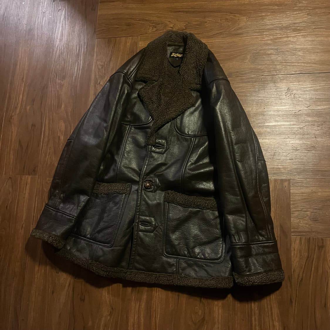 (착샷) Sir Baron 카우 레더 무스탕 xl 상품이미지1