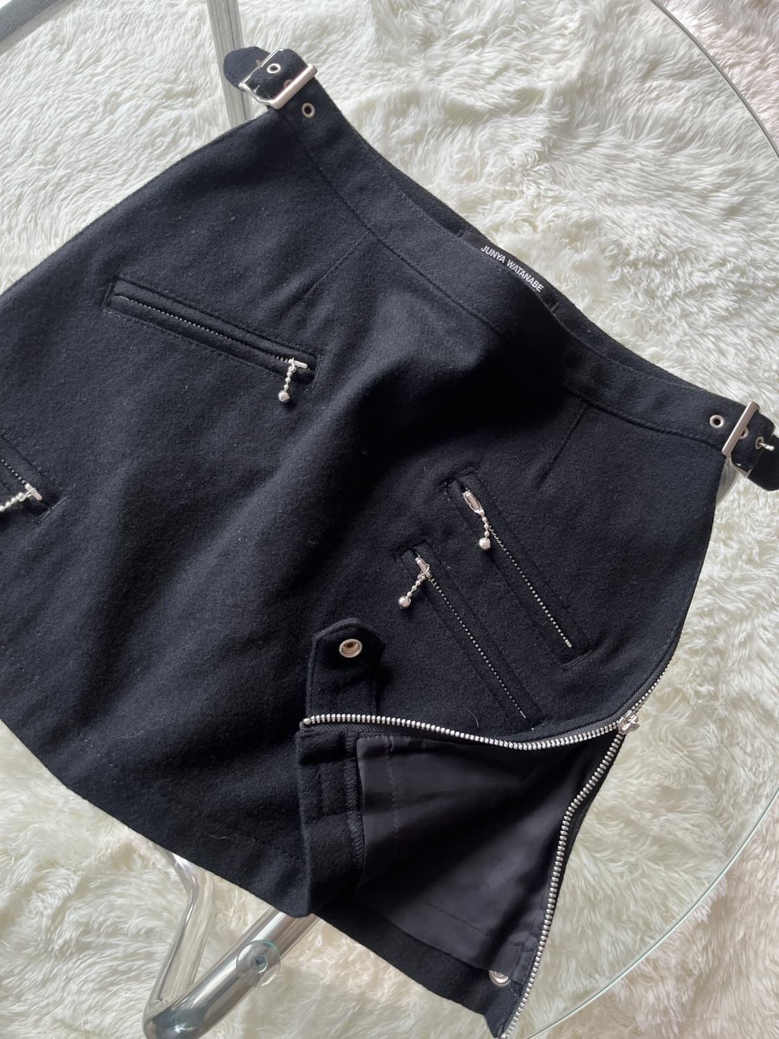 2007 준야 와타나베 울 캐시미어 블렌드 멀티 지퍼 디테일 미니 스커트 상품이미지3