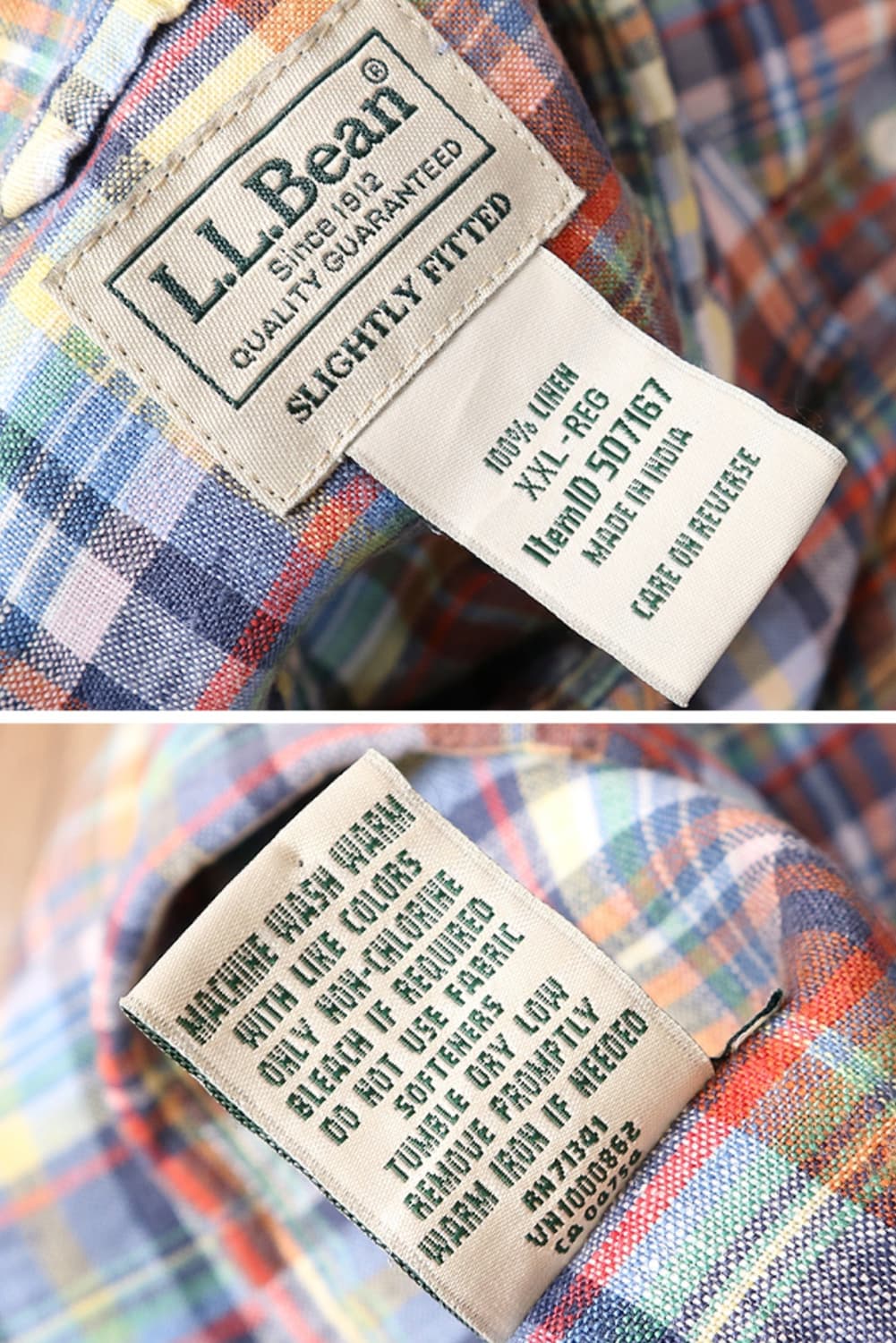 
L.L BEAN 엘엘빈 리넨100% 체크남방 105-110 상품이미지6