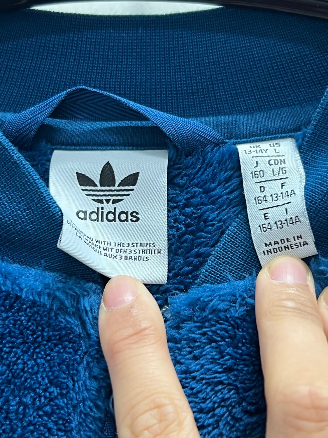 아디다스 키즈/우먼스 슈퍼스타 셰르파 플리스 트랙탑 블루 상품이미지4