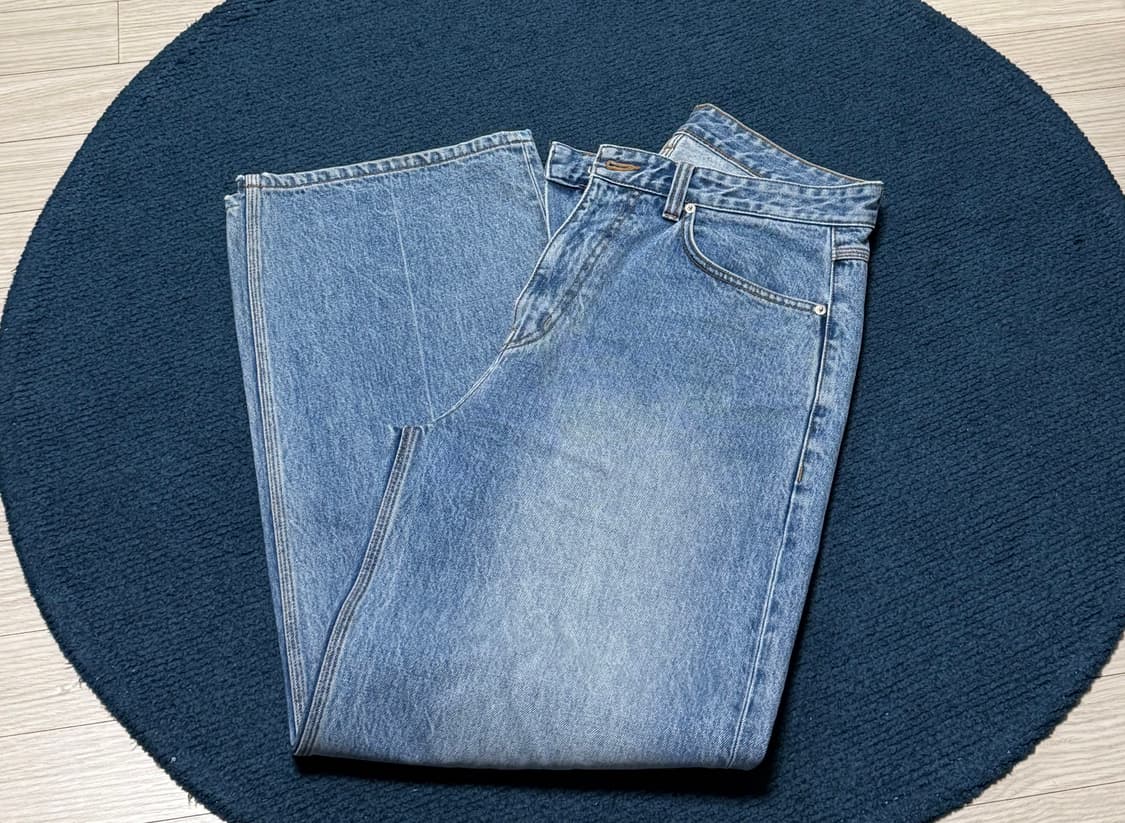 [2] 노운 스트레이트 데님 팬츠 미드블루 상품이미지2