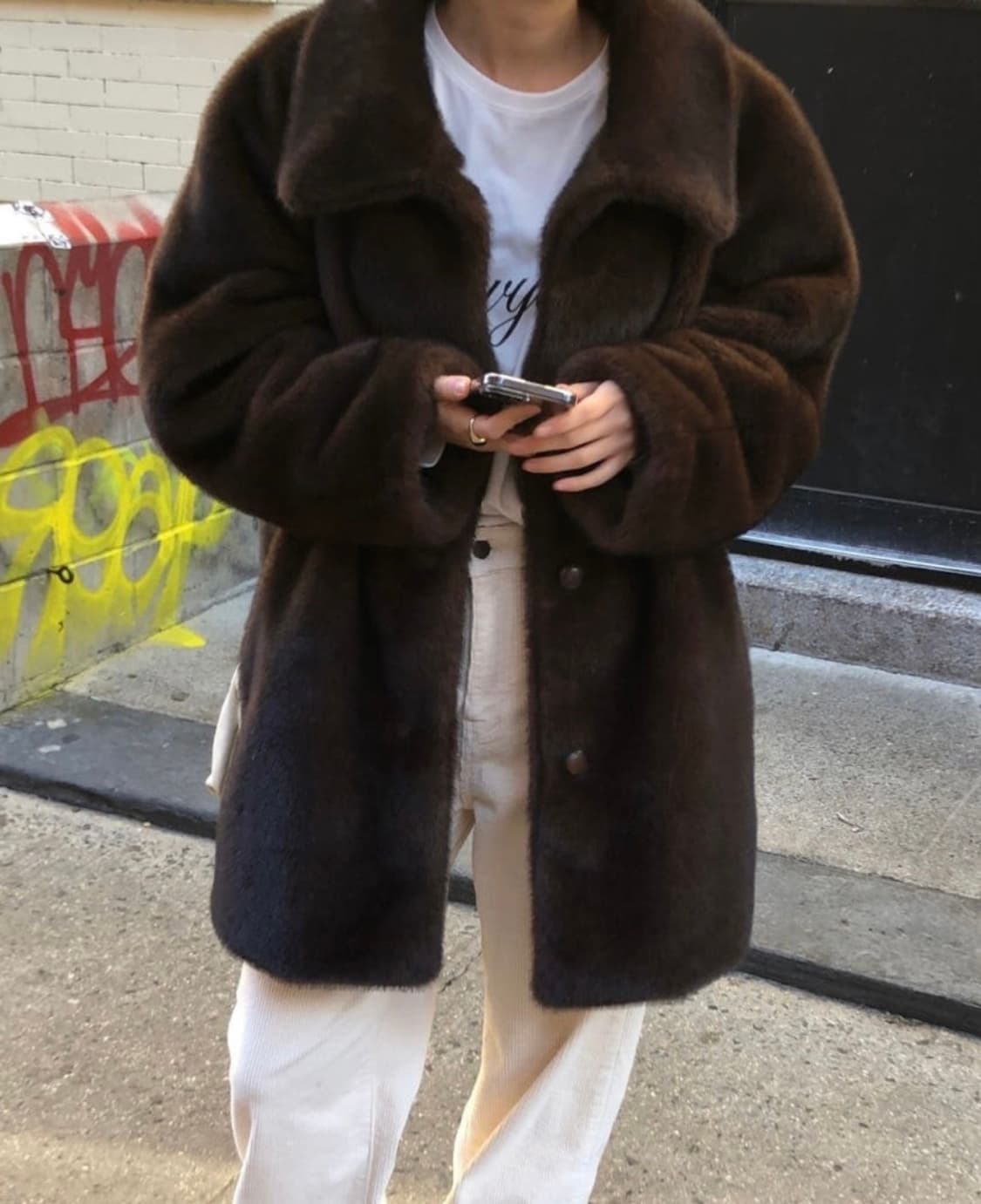 (새상품)파운더스 울먼 하프 퍼 코트 상품이미지4