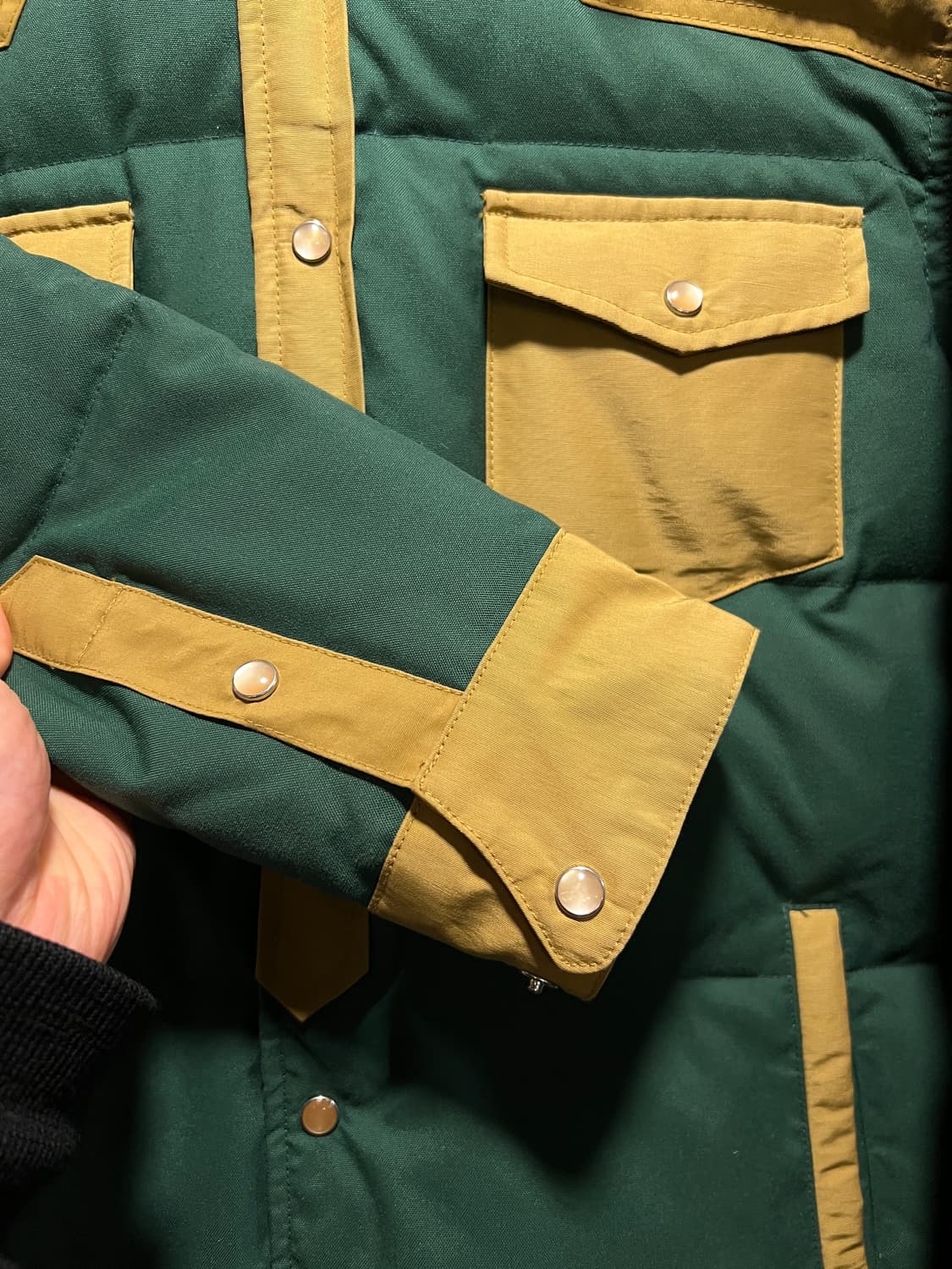 [M]Schott 쇼트 빈티지 그린 요크 다운 자켓 상품이미지5