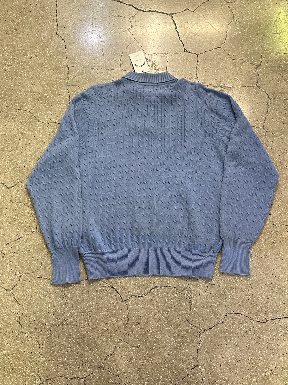 POLO 폴로 블루 케이블 카라넥 니트 상품이미지4