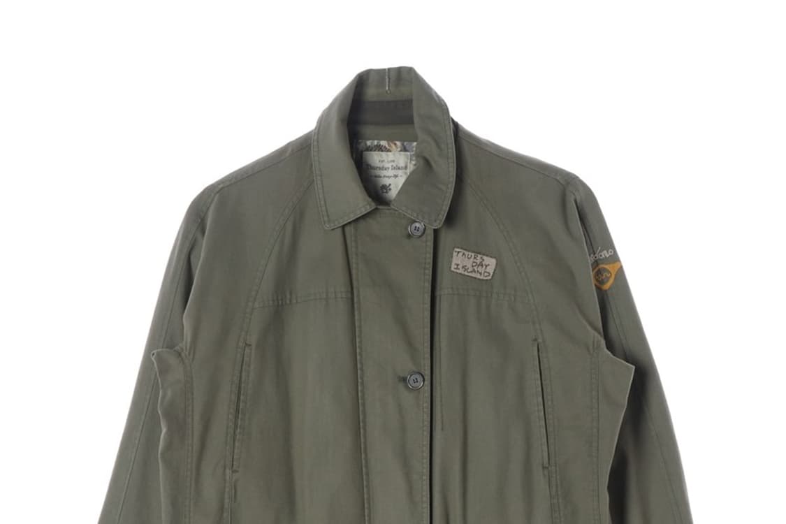 써스데이아일랜드 카키 빈티지 하프 코트 M 상품이미지3