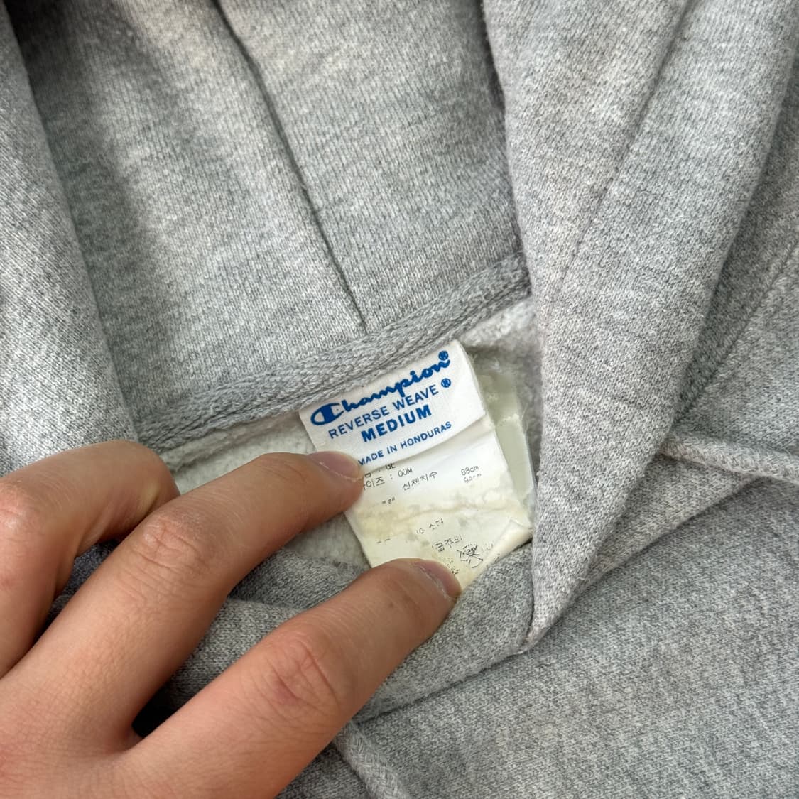 챔피온 리버스위브 애쉬그레이 후드 M 상품이미지3