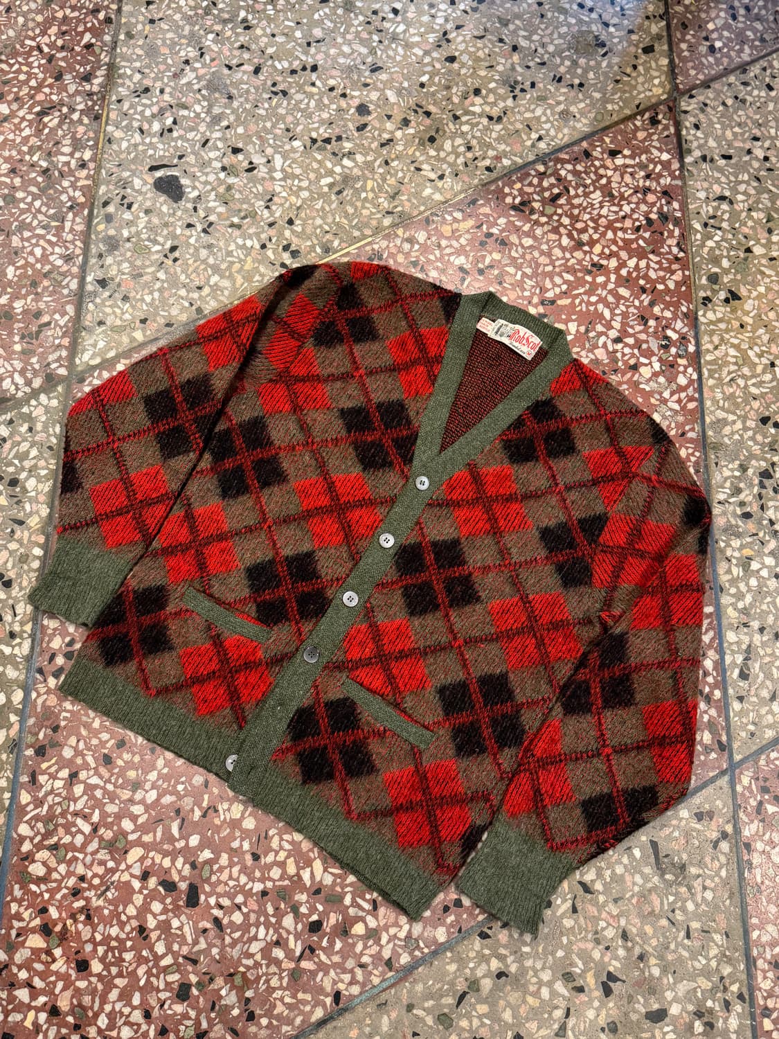 60s 아가일패턴 모헤어 가디건 (M) 상품이미지3