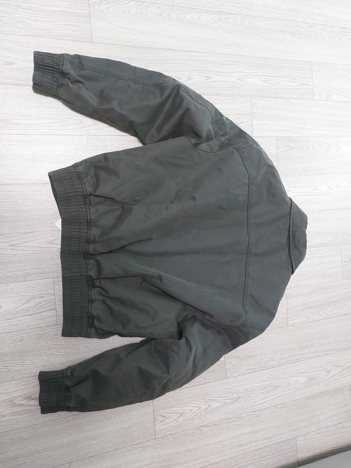 자라 왁스드 이펙트 워시드 자켓 카키 상품이미지4