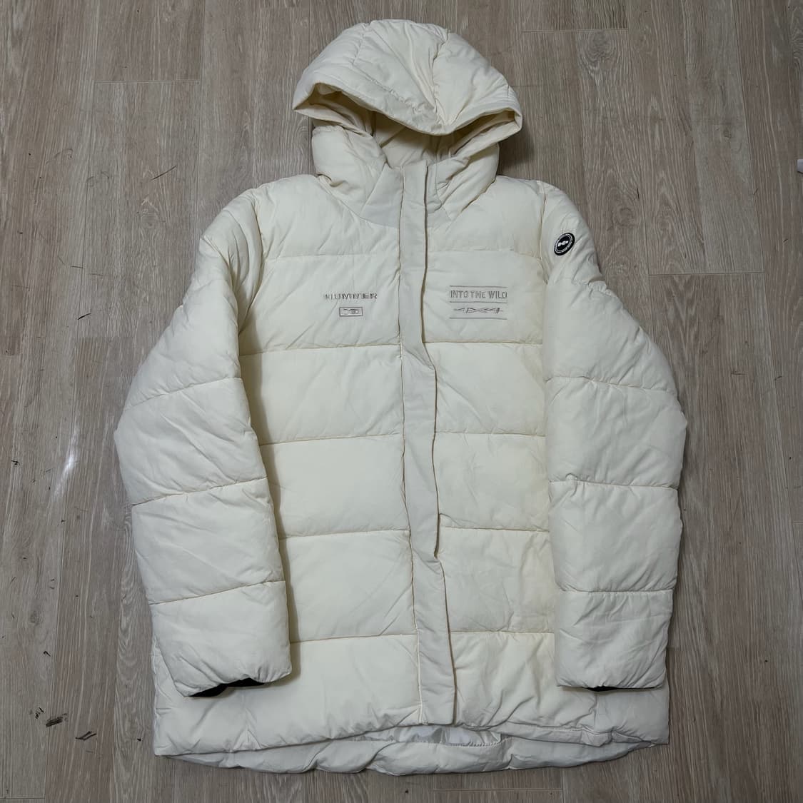 험머 남성 로고 화이트 후드 패딩 XL/105  상품이미지1