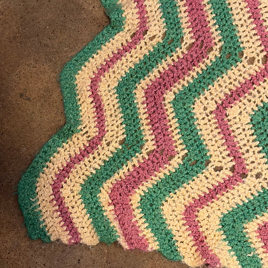 90s USA 니트 카페트 물결 러그 매트 상품이미지5