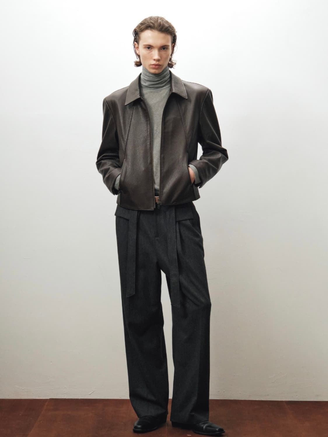 [52] 노이어 고트 슈렁큰 레더 가죽 자켓 상품이미지5