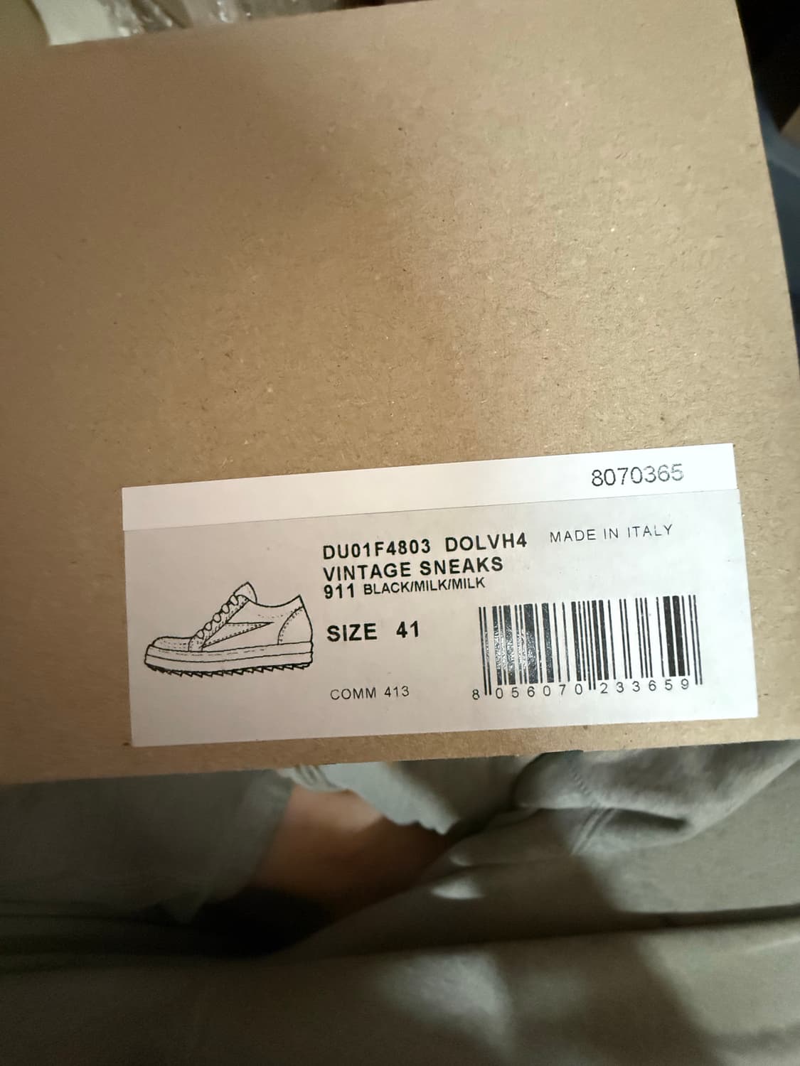 [EU41]릭 오웬스 다크쉐도우 빈티지 스니커즈 블랙 밀크 새상품  상품이미지5