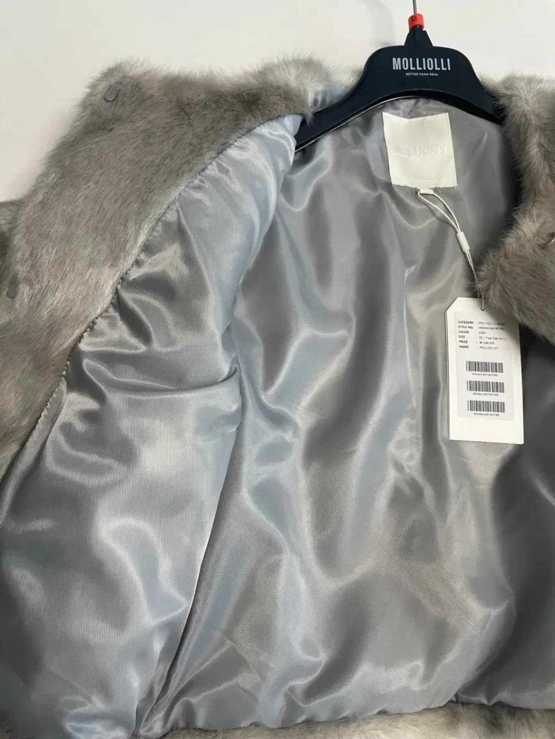 몰리올리 에코 퍼 자켓 그레이 상품이미지4