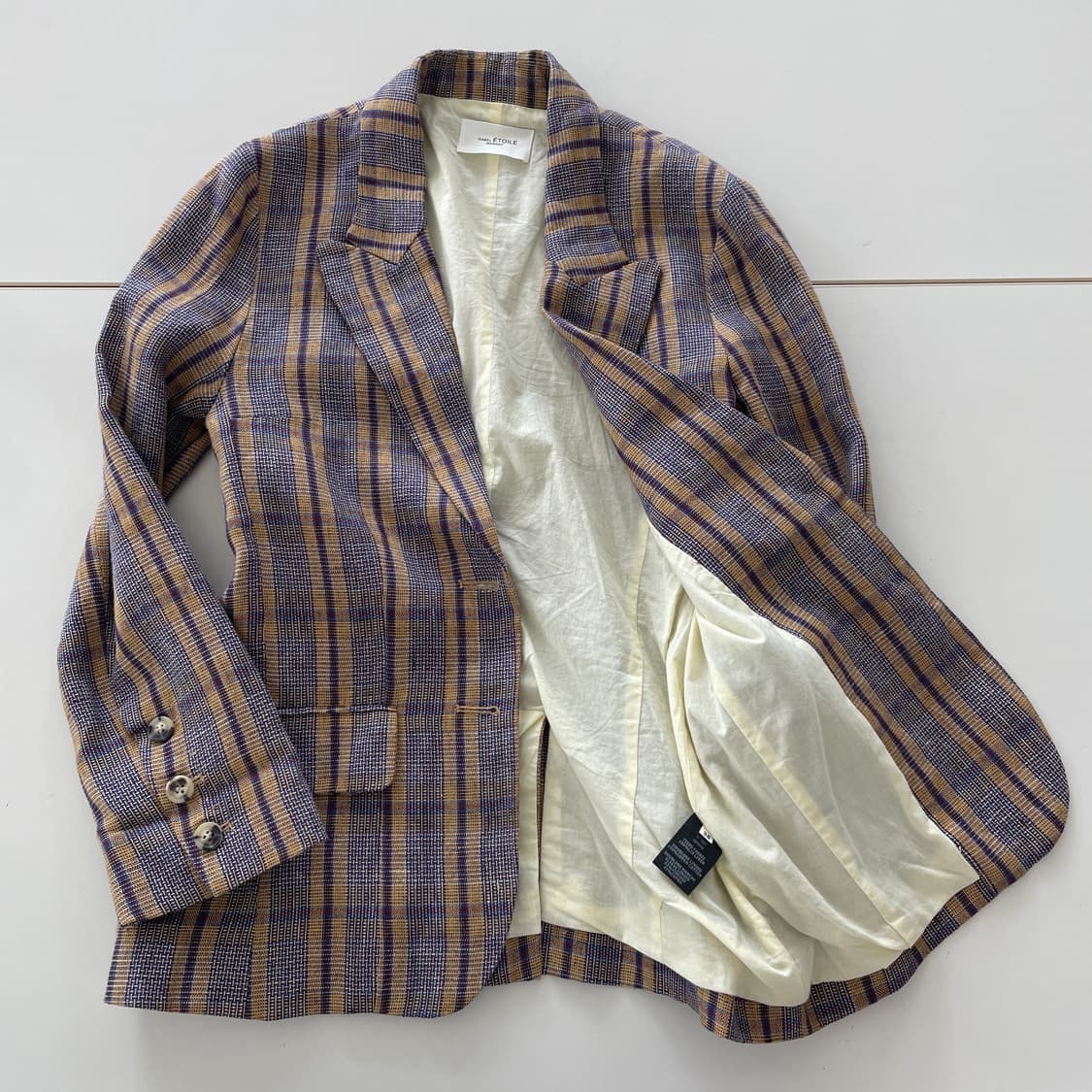이자벨마랑 린넨 체크 블레이저 상품이미지2