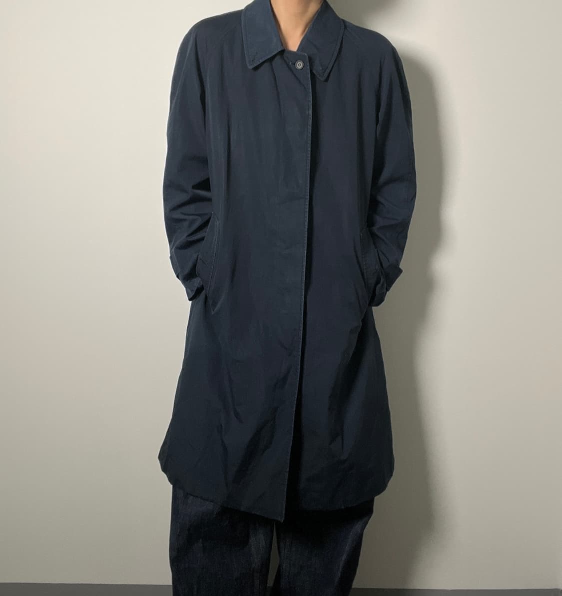 버버리 빈티지 네이비 발마칸 코트  상품이미지1