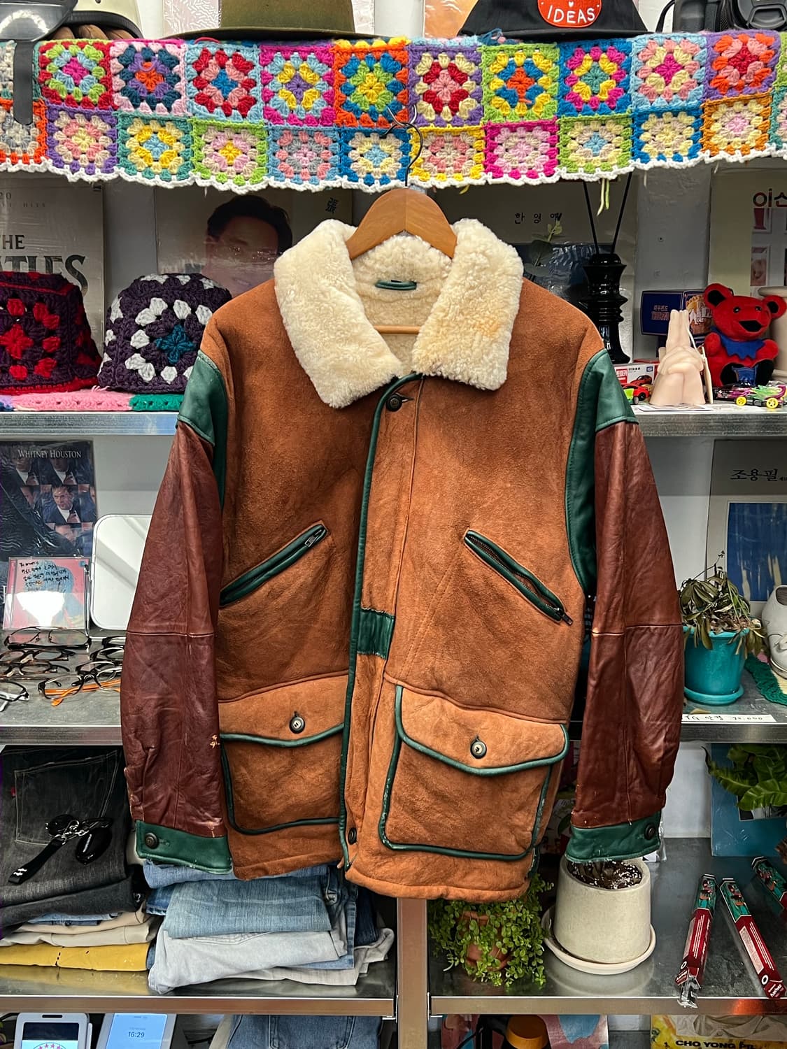 70s Vintage Shearling Leather Jacket 상품이미지2