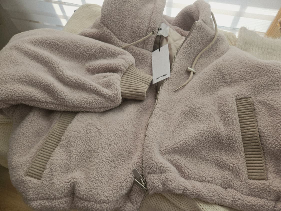 [새상품] 키시닝 홍영기 뽀글이 후드집업 fluffy 상품이미지10