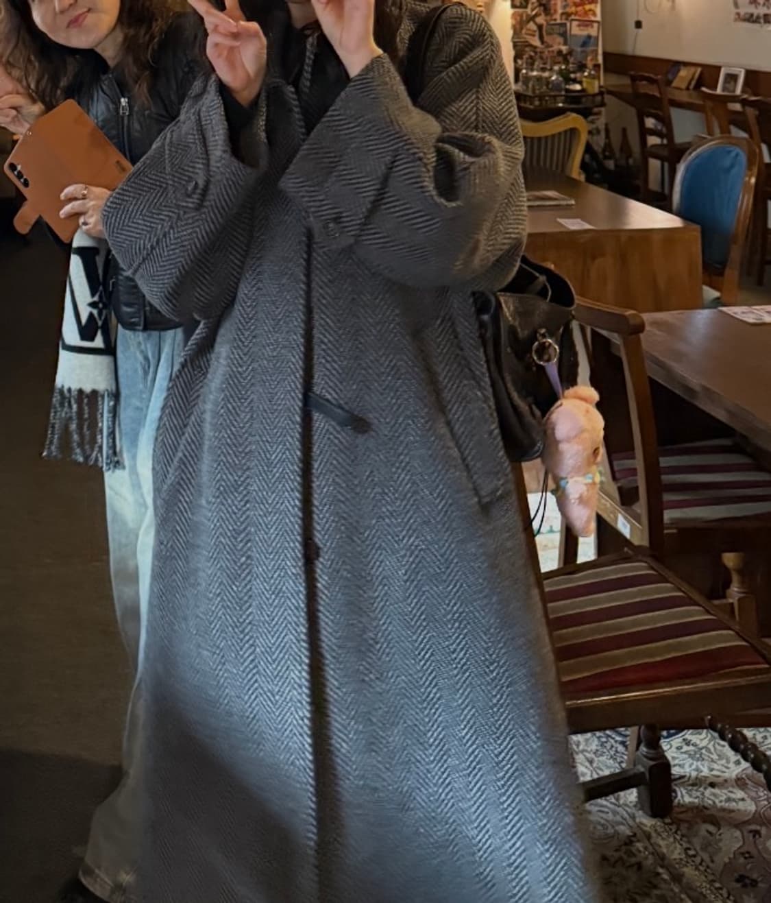 파사드패턴 코트 헤링본 발마칸 코트 상품이미지3