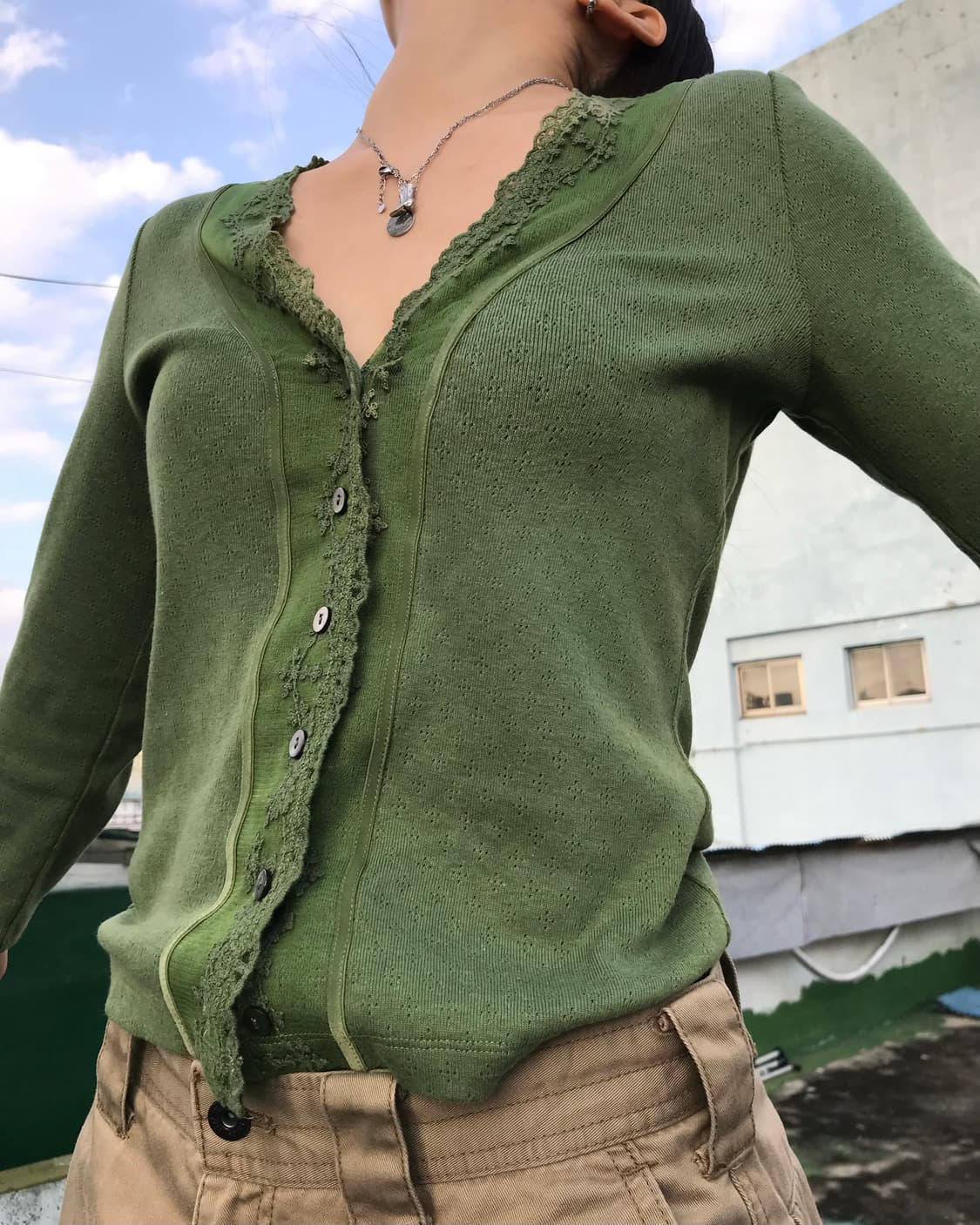 올리브 레이스 가디건 상품이미지6