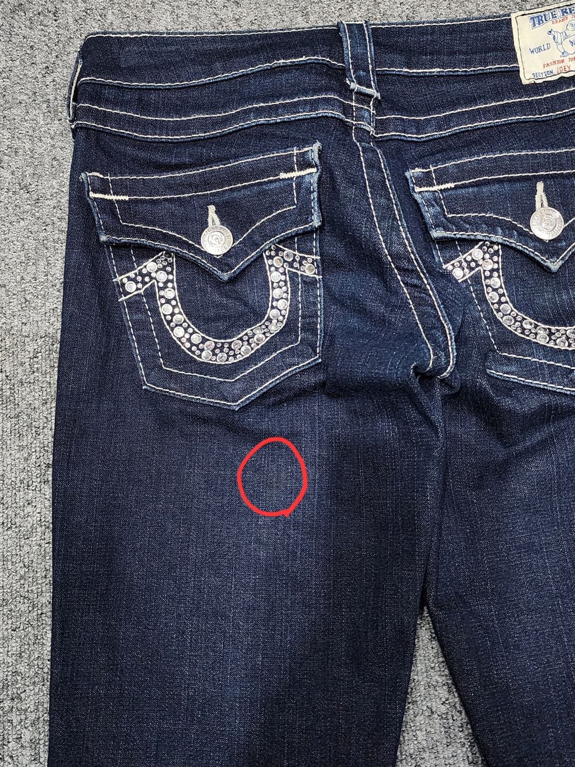 트루릴리젼 JOEY 백포켓 큐빅 로우라이즈 부츠컷 데님팬츠 청바지 26 상품이미지6