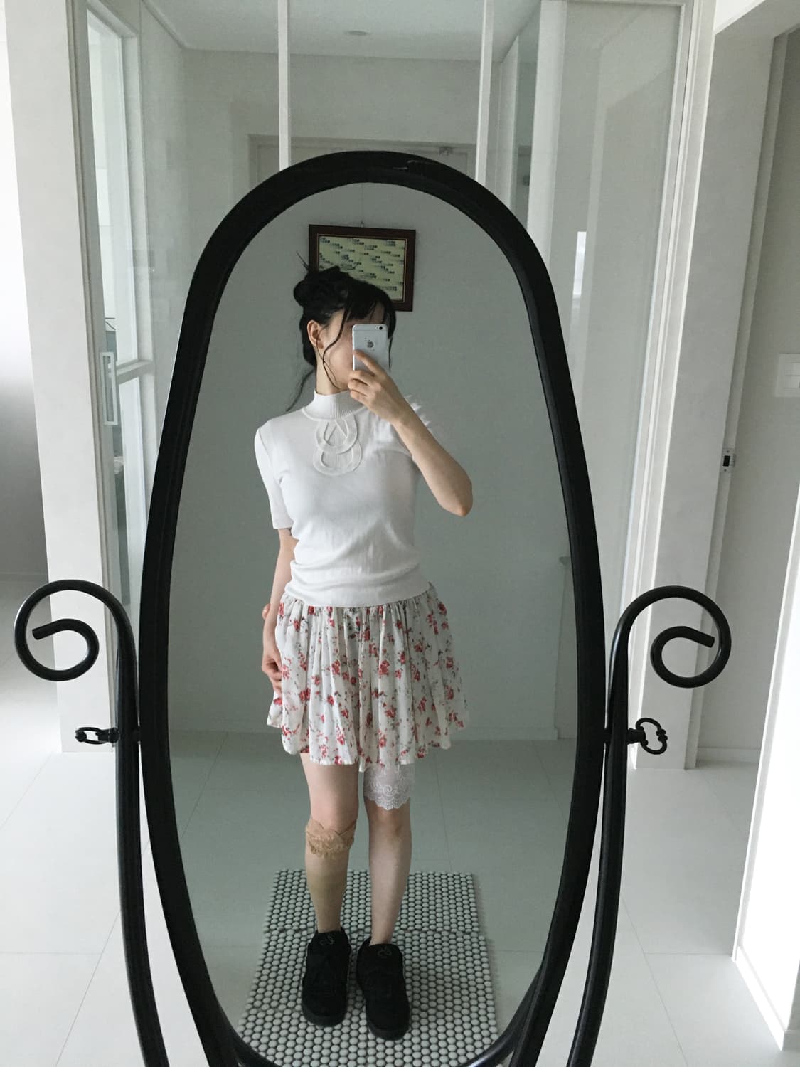 vintage floral mini skirt 상품이미지3