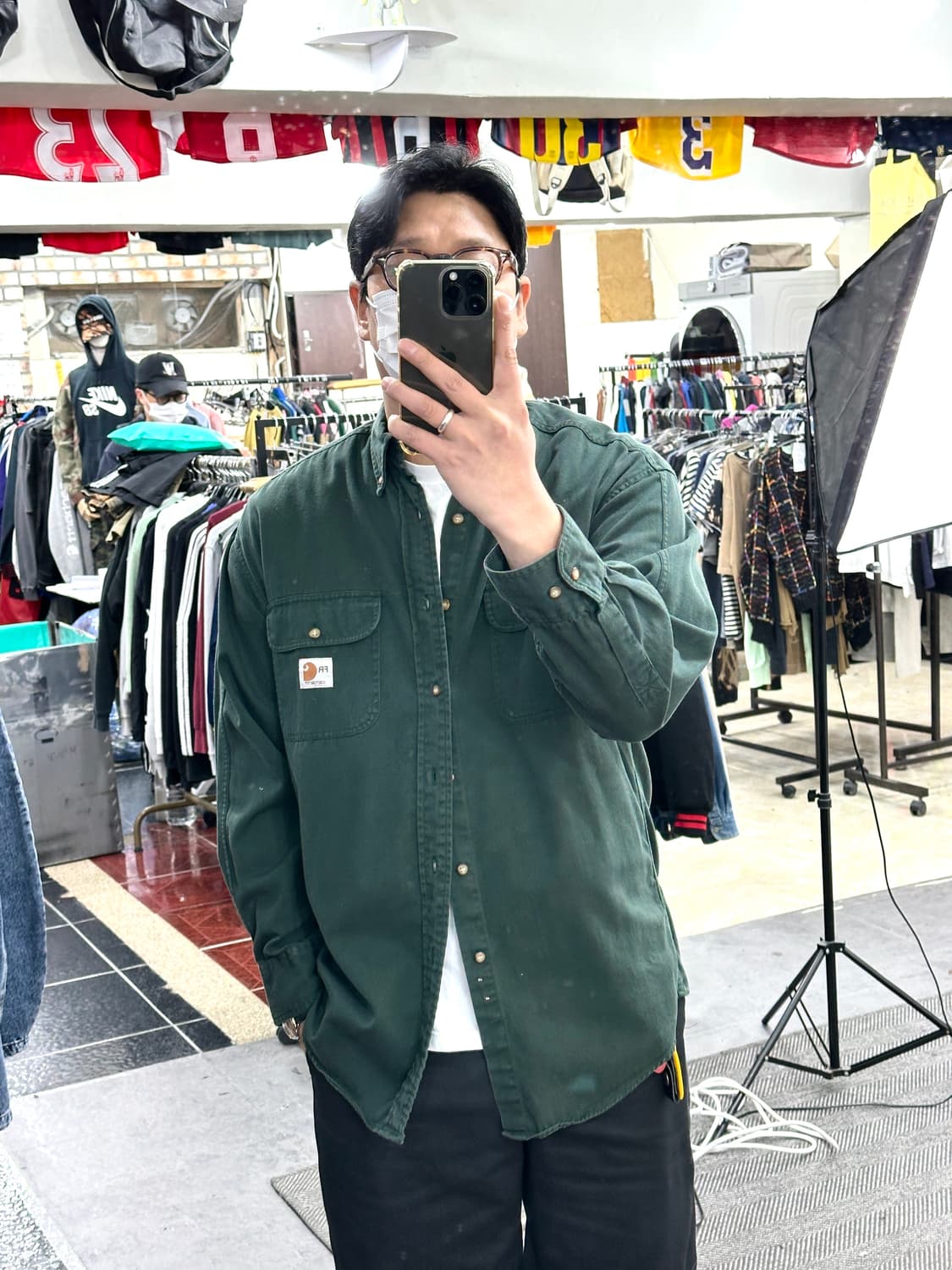 칼하트 옥스포드 셔츠 M 상품이미지5