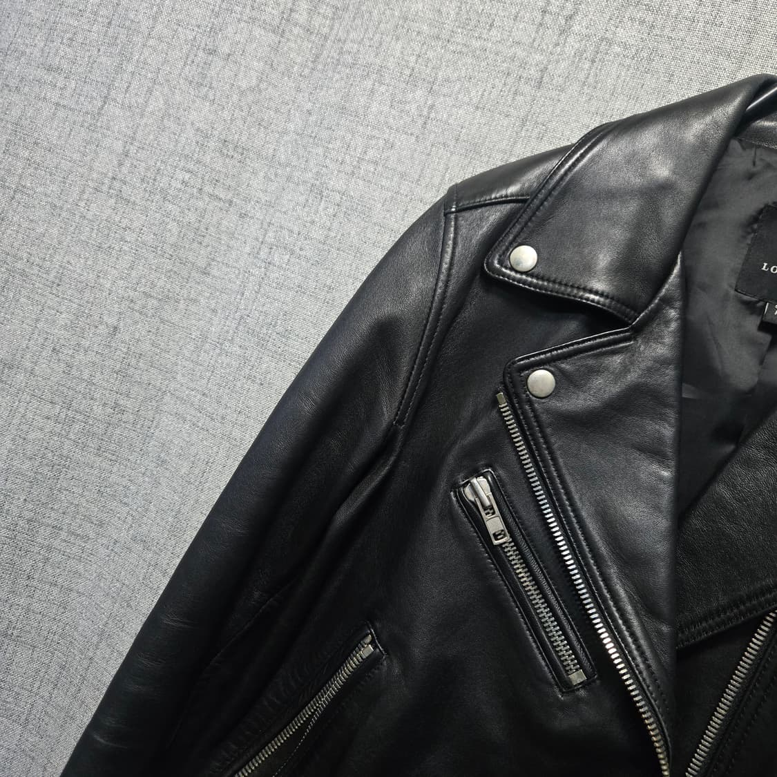 룩캐스트 블랙 램스킨 가죽 라이더 자켓  상품이미지4
