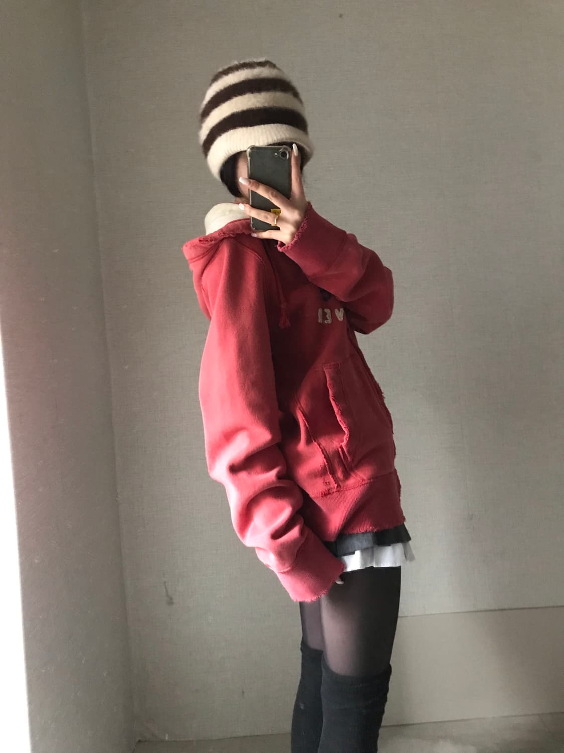 아베크롬비 레드 오버핏 후드집업 상품이미지3