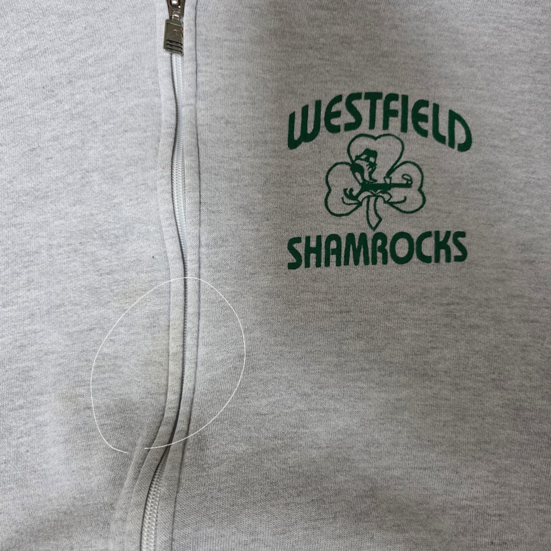 [XL]90s USA 러셀 애슬레틱 후드집업 라이트그레이 ver. 로고 상품이미지3