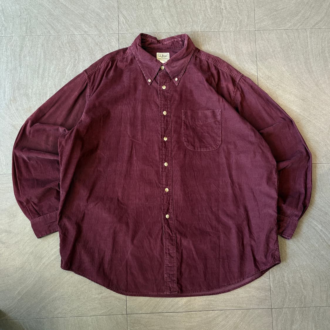 L.L.bean 정품 엘엘빈 버건디 코듀로이 긴팔 셔츠 상품이미지1