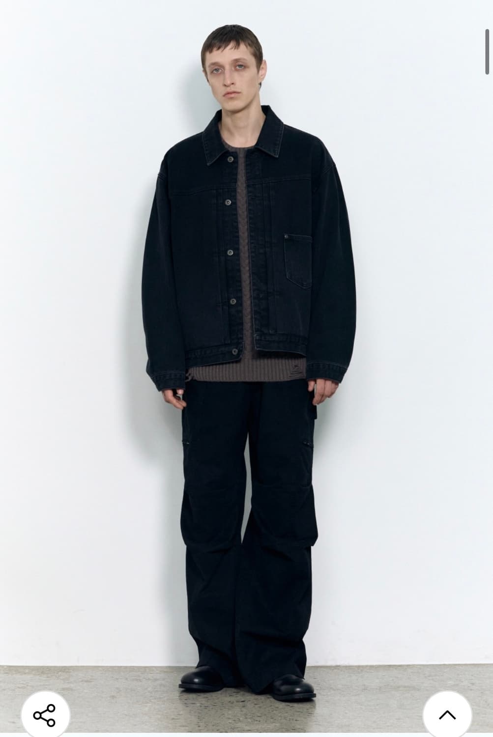 (M) 인사일런스 TYPE-1 데님 자켓 WASHED BLACK 판매 상품이미지3