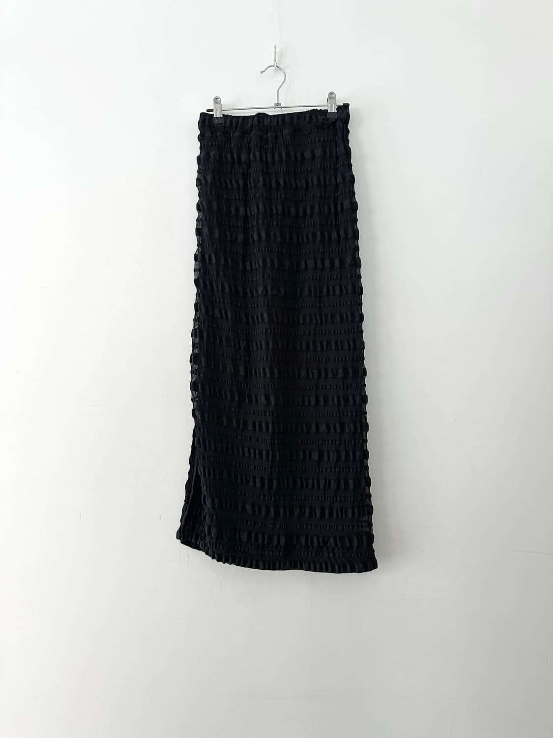 Crinkle shirring long skirt / black 상품이미지2